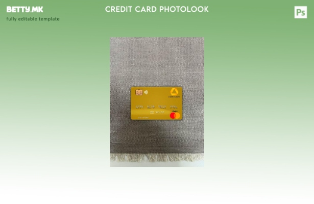 Модерен стил на преден шаблон за мастер картички со фото изглед на Commerz Bank